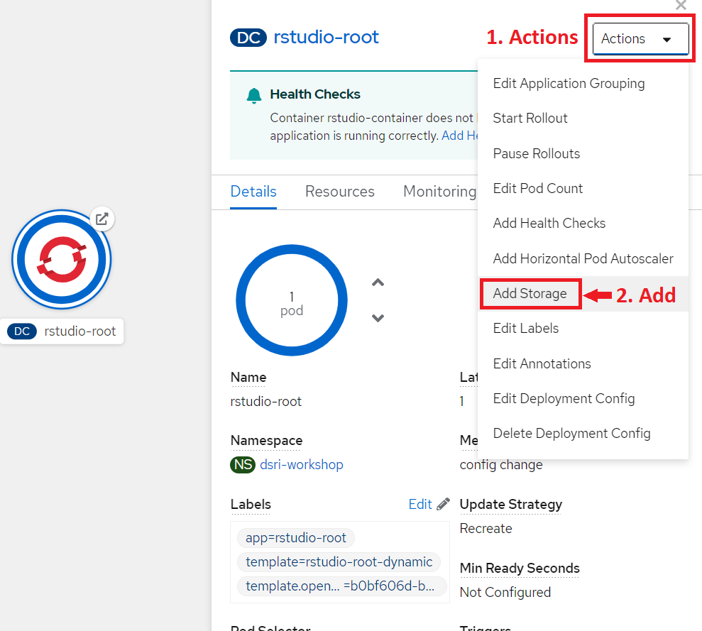 Add Existing Persistent Storage